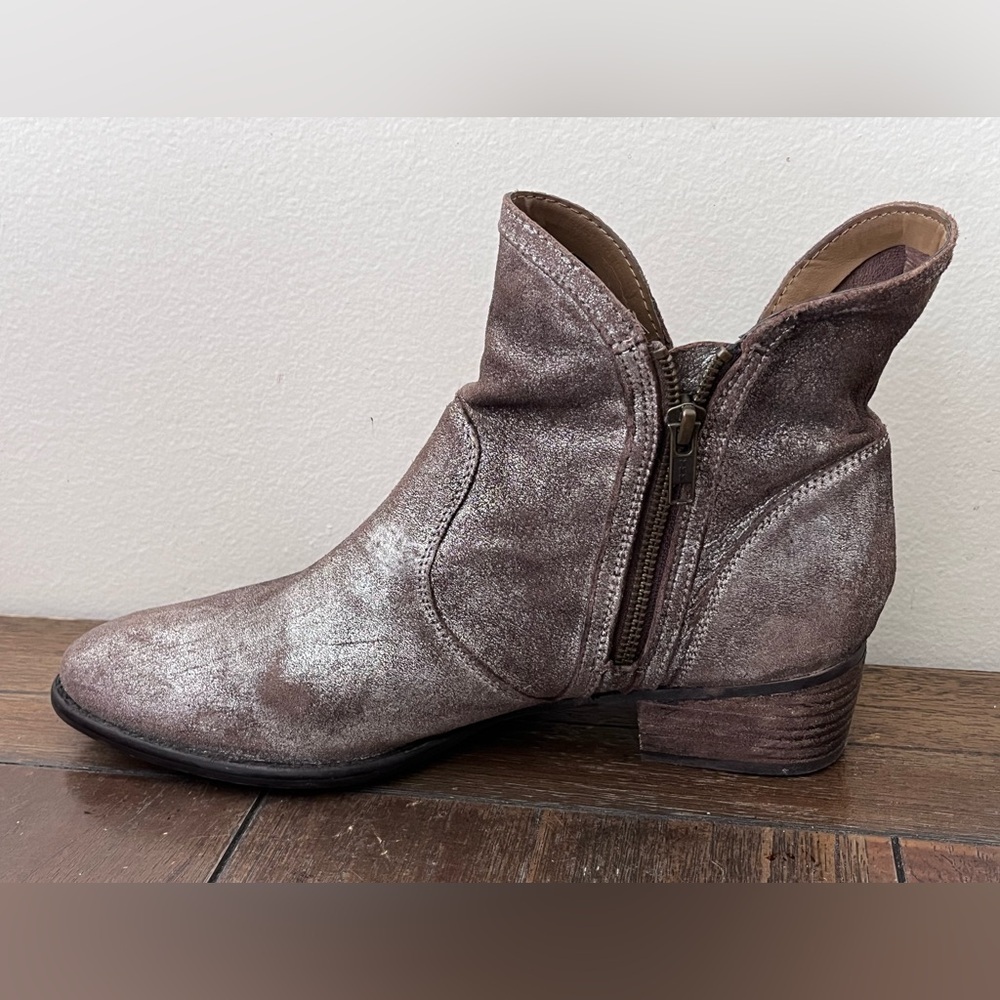 Seychelles Lucky Penny Metallic Pewter Boots Booties Womens size 10 - Picture 4 of 9